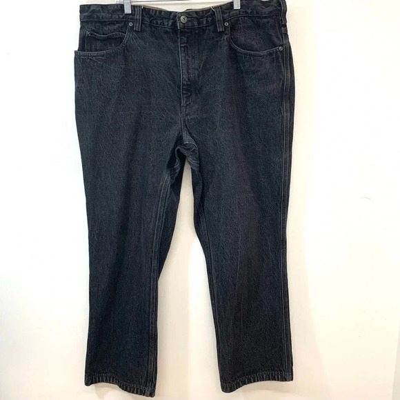 Duluth Trading Jeans Men 42x30  Black Faded Straight 100% Cotton Heavyweight‎ - Picture 1 of 12
